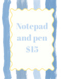 Notepad and pen