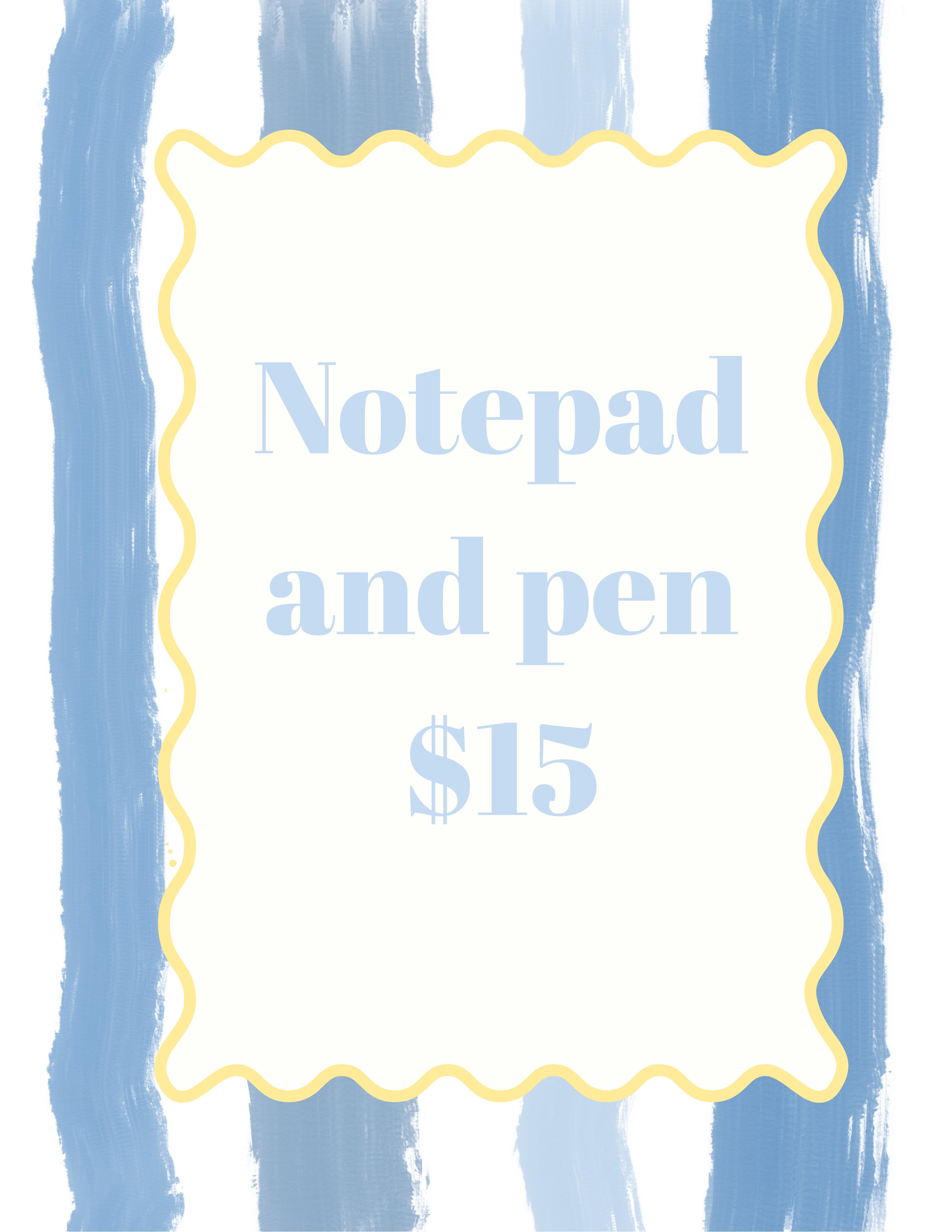 Notepad and pen
