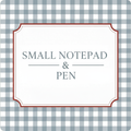 Notepad and pen